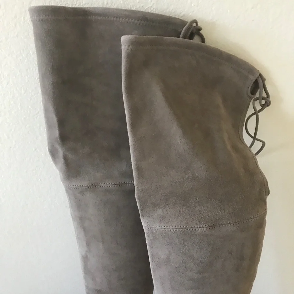 Stuart Weitzman Highland suede over the knee boots Topo gray 6.5